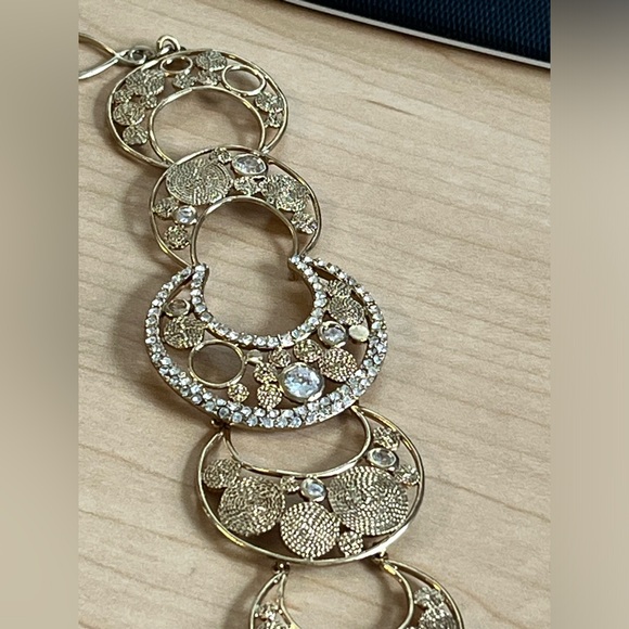 Laundry by shelli segal gold bracelet with clear rhinestones - Picture 2 of 5